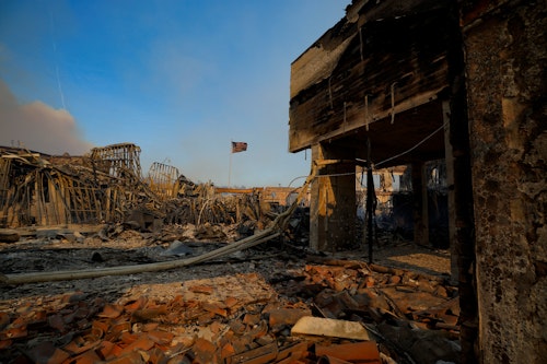 Debris and destruction in the LA area