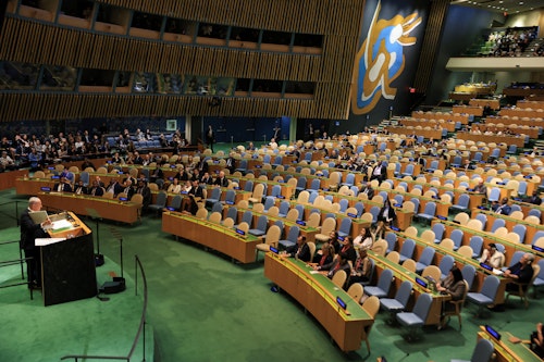 Recap: The assembly hall during Netanyahu's speech