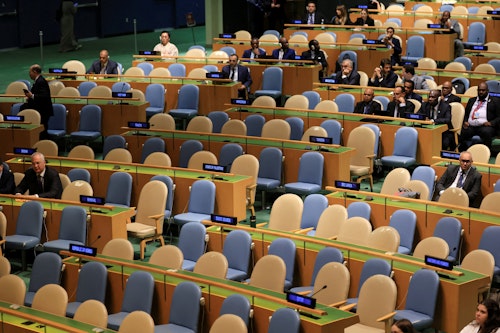 Recap: The assembly hall during Netanyahu's speech