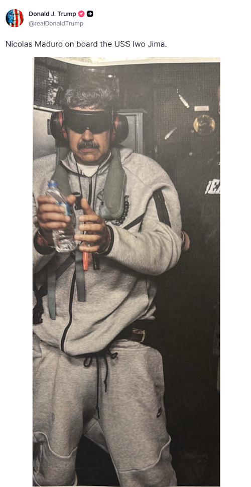 Meanwhile, Trump posted a picture of Maduro