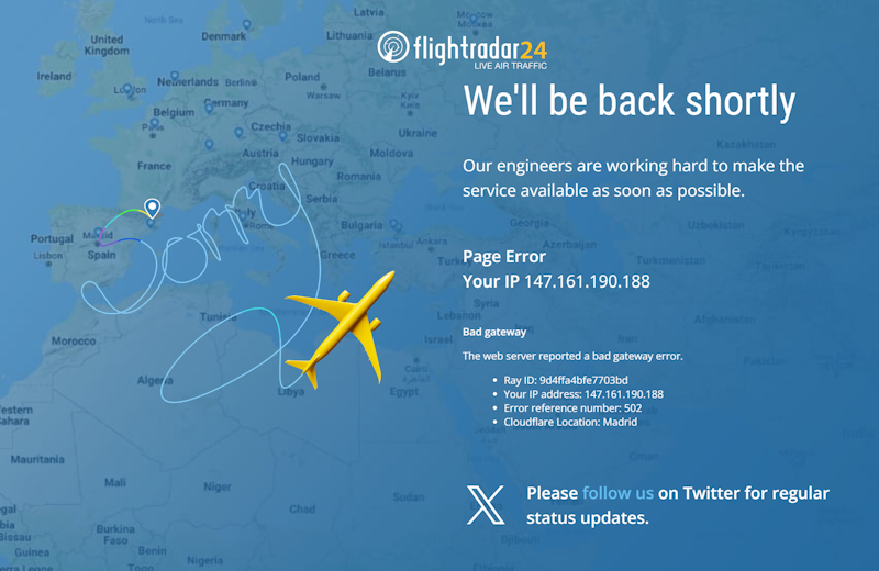 Flightradar Error
