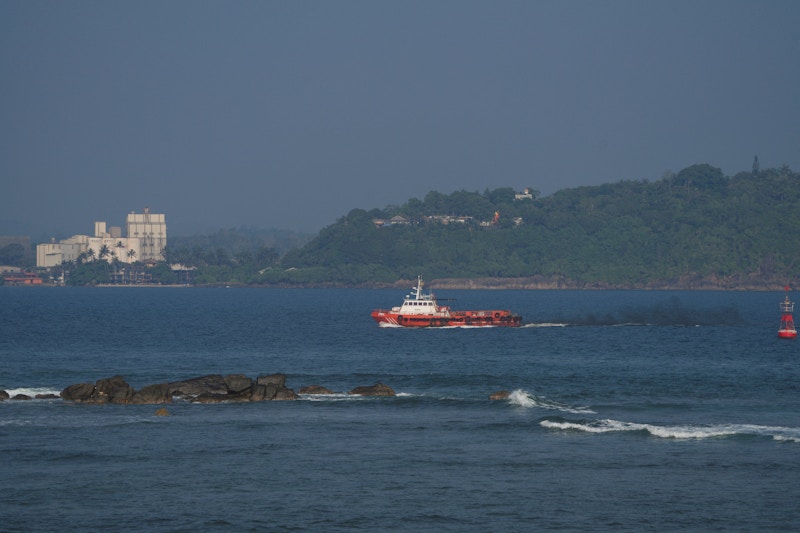 Ship off Galle Coast