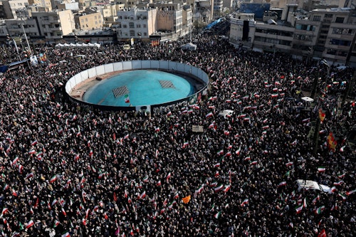 Iranian state media shows crowds supporting their new leader