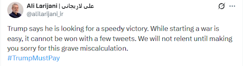 Iran tells Trump: 'We will not relent'