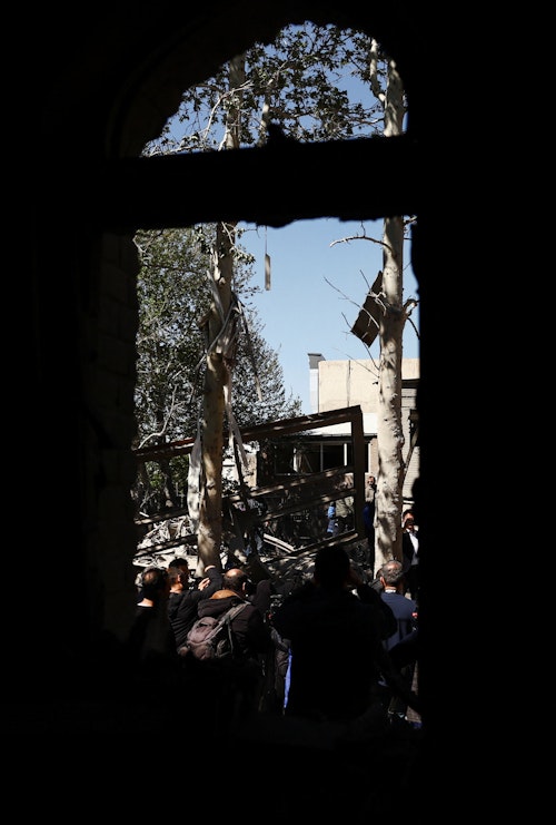 The aftermath of Monday's US-Israeli strike on Iranian university