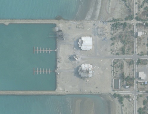 Satellite images show damage to Iranian port building