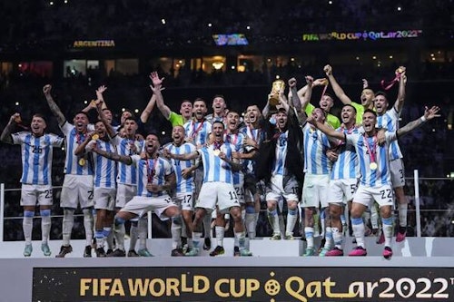 Fans spot Lionel Messi wore different shirt immediately after lifting World  Cup following Argentina's win over France